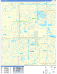 Coconut Creek Wall Map Basic Style 2024
